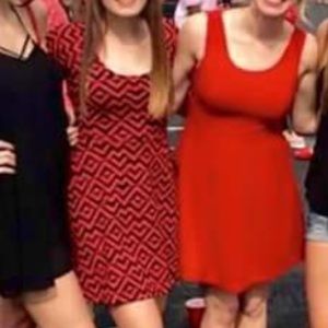 Black and Red zigzag print dress